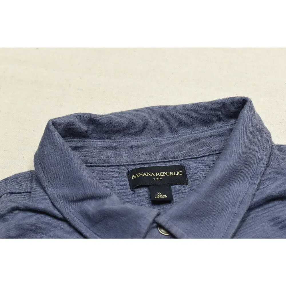 Banana Republic Men's Regular Size XXL Blue Short Sleeve Polo Shirt